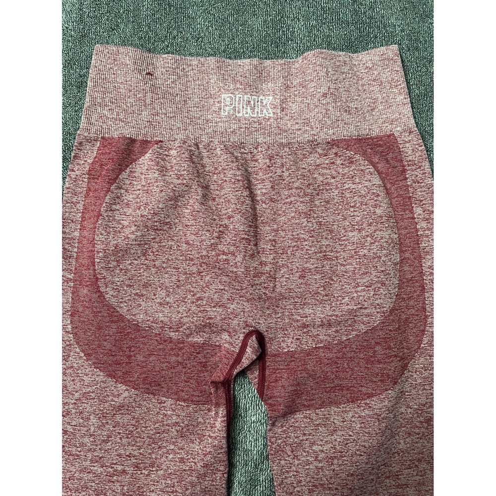 PINK Victoria's Secret Seamless Leggings Maroon Pink Marl High Waist Medium - Picture 3 of 8